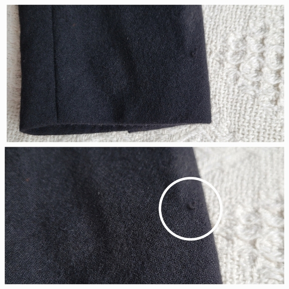 Aritzia Black Double Breasted Button Up Formal Business Textured Wool Blazer - Picture 11 of 12